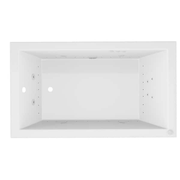 Sapphire 72 in. L x 36 in. W Rectangular Drop-In Whirlpool and Air Bathtub in White