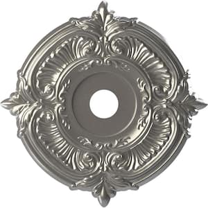 1 in. x 22 in. O.D. x 3-1/2 in. P Attica Thermoformed PVC Ceiling Medallion, Aged Dark Steel