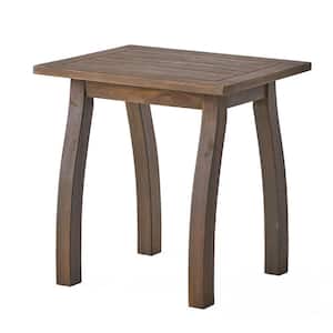 Grey Acacia Wood Outdoor Accent Table