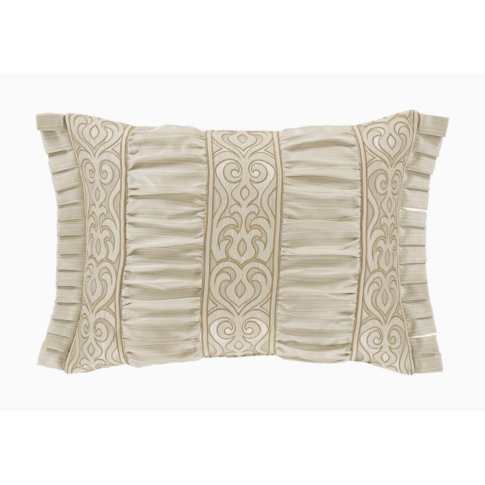 Lagos Polyester Ivory Boudoir Decorative Throw Pillow 15 X 20 in