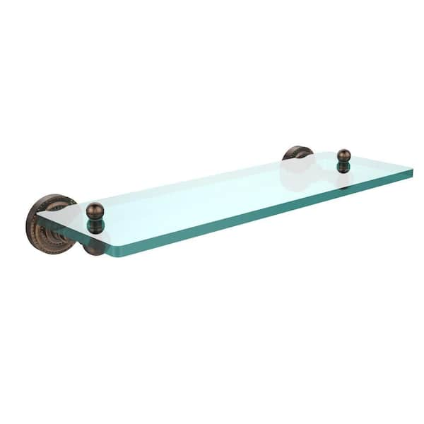 Dottingham 16 in. L x 3 in. H x 5 in. W Single Clear Glass Bathroom Shelf  in Venetian Bronze