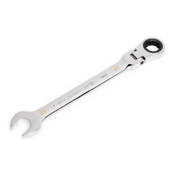 GEARWRENCH 21 mm Metric 90-Tooth Flex Head Combination Ratcheting