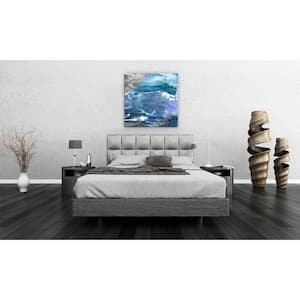 38 in. x 38 in. "Glistening Tide B" Frameless Free Floating Tempered Glass Panel Graphic Art Wall Art
