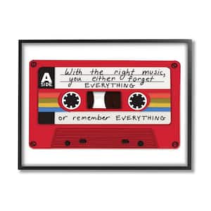 With The Right Music Vintage Cassette Design by Kamdon Kreations Framed Typography Art Print 20 in. x 16 in.