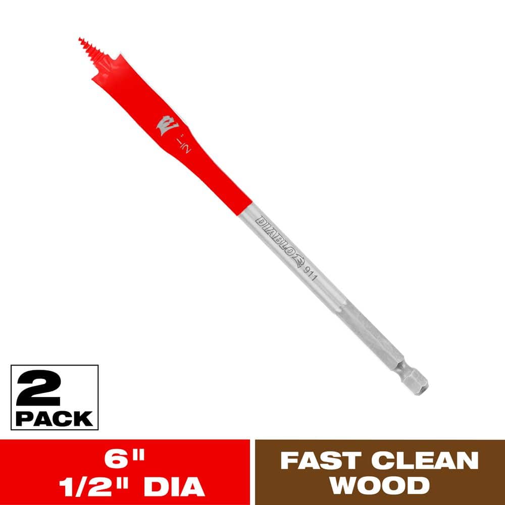 DIABLO 1/2 in. x 6 in. SPEEDemon High Speed Steel Spade Bit (2