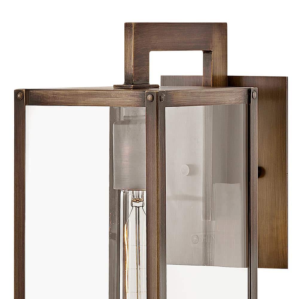 Burnished Bronze Dimmable LED Wall Lantern with Clear Glass
