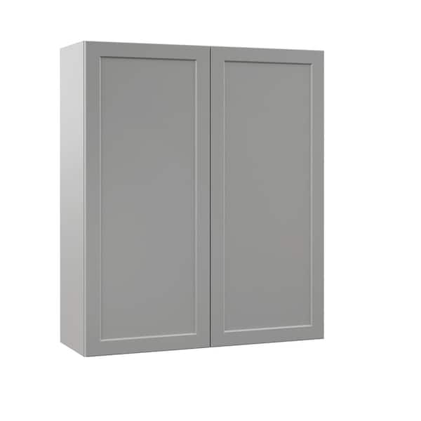 Hampton Bay Designer Series Melvern Assembled 36x42x12 in. Wall Kitchen Cabinet in Heron Gray