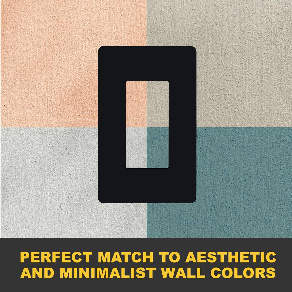 Black 1-Gang Screwless Decorator Wall Plate