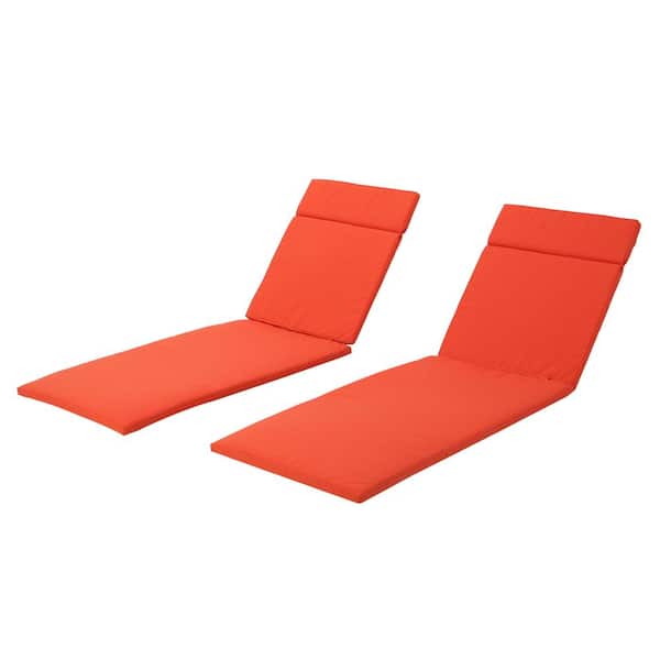 Noble House Salem Orange Deep Seating Outdoor Chaise Lounge Cushion (2-Pack)