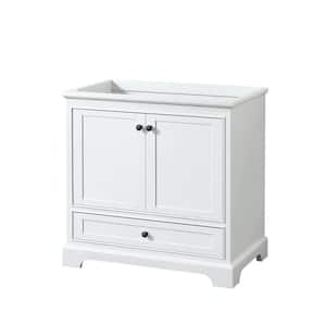 Deborah 35.25 in. W x 21.5 in. D x 34.25 in. H Single Bath Vanity Cabinet without Top in White