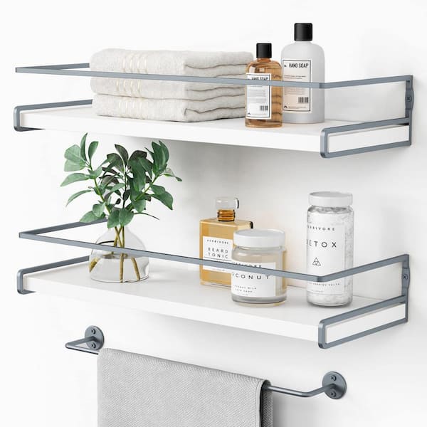 Unbranded 6 in. W x 16 in. D x 3 in. Solid Wood Floating Decorative Wall Shelf Set of 2