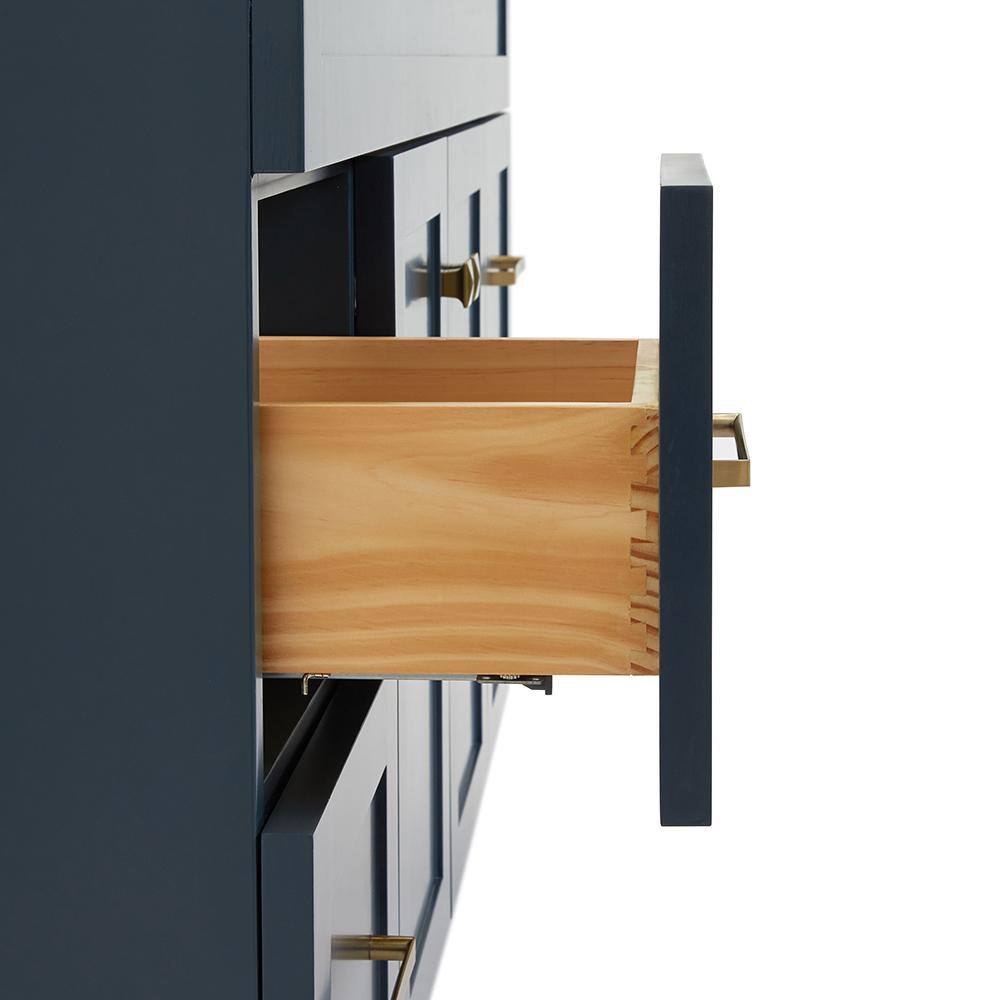 Hamlet 49" Midnight Blue Freestanding Vanity with White Marble Top