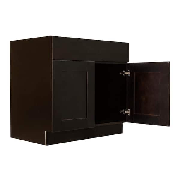 LIFEART CABINETRY Anchester Assembled 27 in. x 34.5 in. x 24 in. Sink Base Cabinet with 2 Doors in Dark Espresso