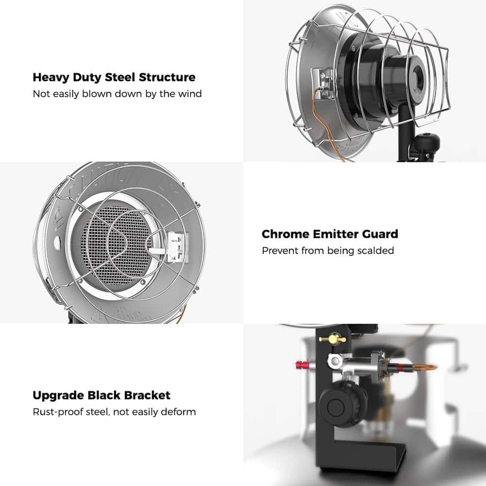 Camplux Heavy Duty Steel Outdoor Propane Tanktop Heater with Tip-Over Switch