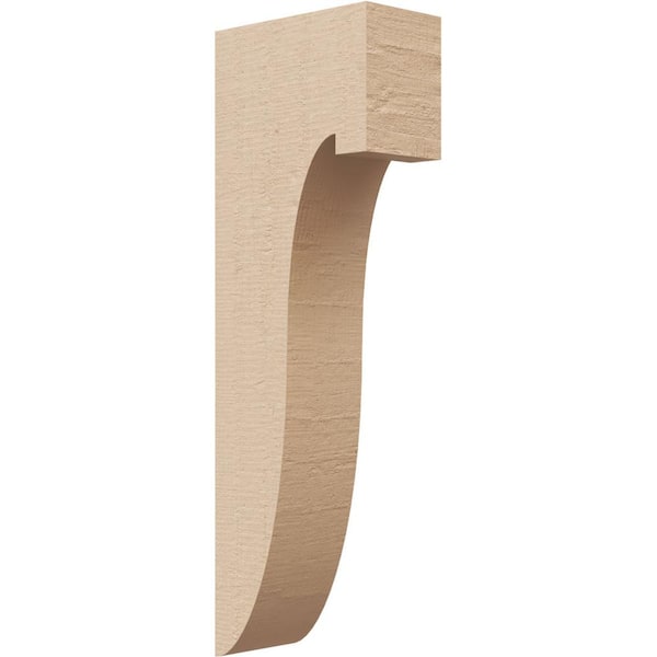 Ekena Millwork 2 in. x 12 in. x 4 in. Series 2 Thin Del Monte Rough Cedar Woodgrain Timberthane Polyurethane Corbel, Primed Tan