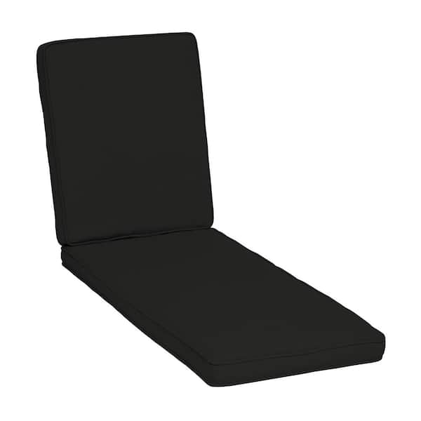 ARDEN SELECTIONS Oasis 26 in. x 80 in. Onyx Black Outdoor Chaise Lounge Cushion