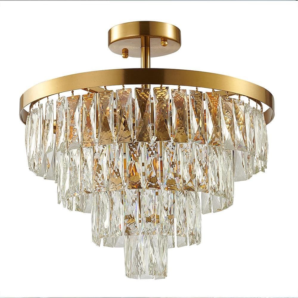 Pallas 19.69 in. Gold Semi-Flush Mount