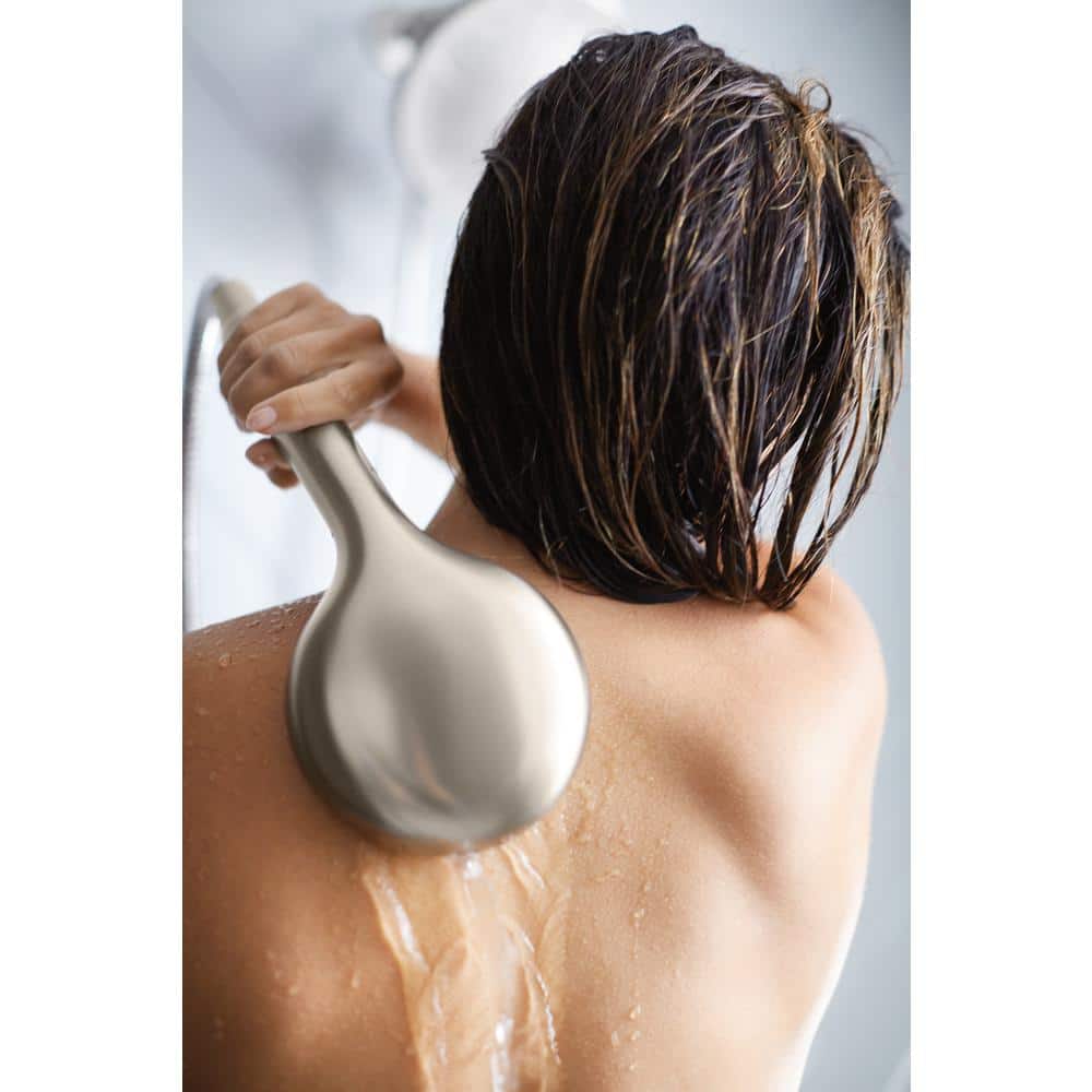 HydroRoller Nickel Dual Handheld and Rain Shower Head