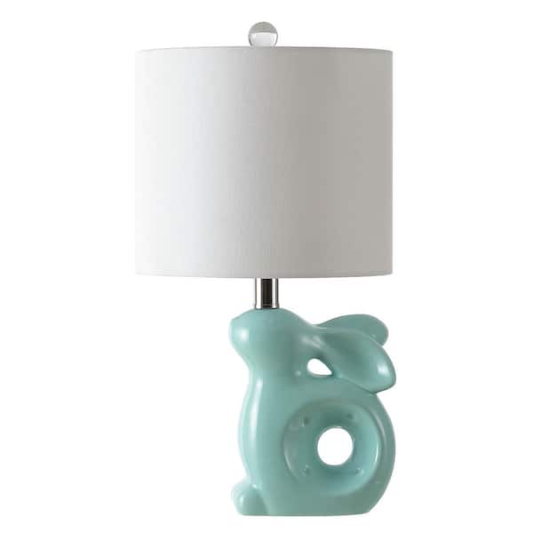 SAFAVIEH Ruby Rabbit 19 in. Seafoam Table Lamp