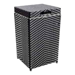 Limewood 29 Gal. Black and White Outdoor Trash Can