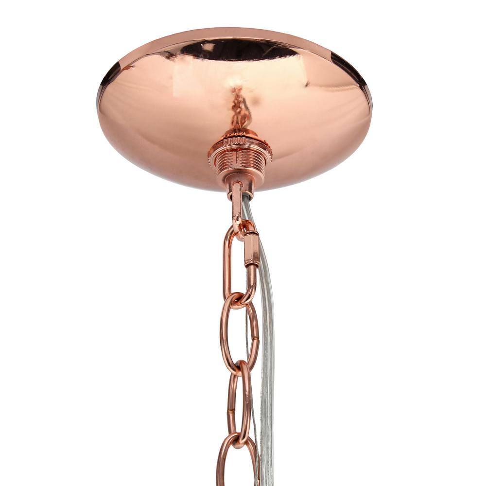 Elegant 18" Rose Gold Orb Pendant with Adjustable 3-Light Feature