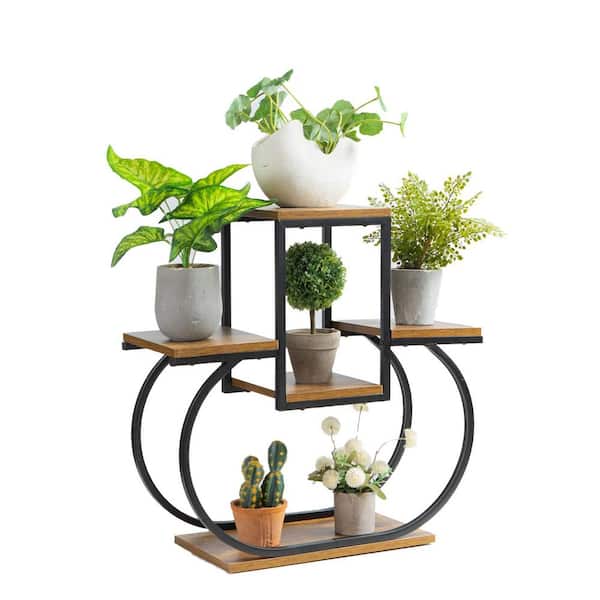 Unbranded 25 in. Metal Indoor/Outdoor 5-Tier Plant Stands for Multiple Plants