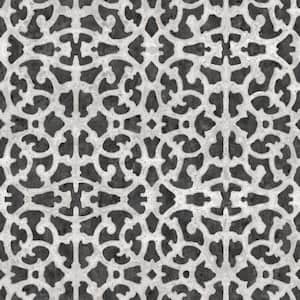 Black and White Scroll Gate Peel and Stick Wallpaper (Covers 28.29 sq. ft.)