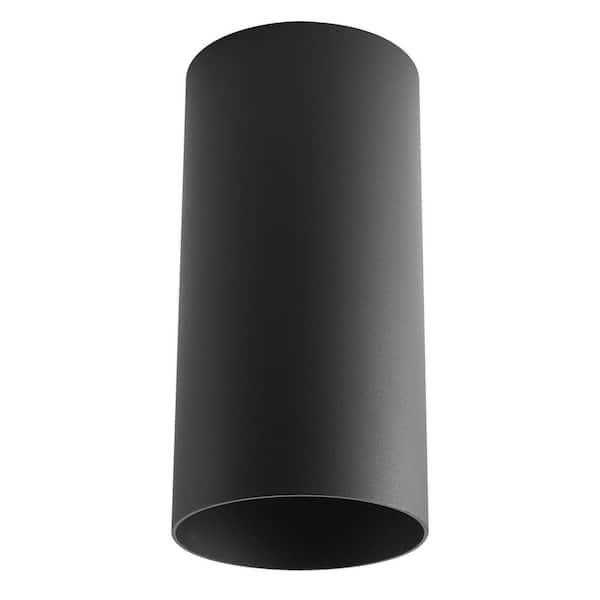 Cylinder Collection 6" Black Modern Aluminum Outdoor Ceiling Light for Garage, Porch and Entry