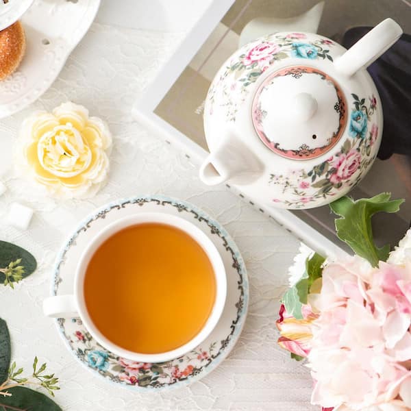 MALACASA Porcelain Tea for One Set Teapot 11 Ounce Tea Set 1 Piece
