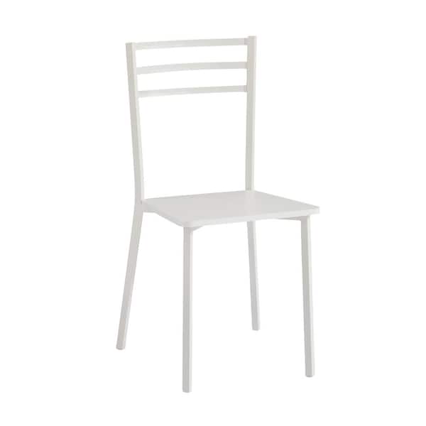 3-Piece Dining Table Set, Pure White 30 in. H Modern Round Wood Top Accent Table and Chairs for Room and Small Space