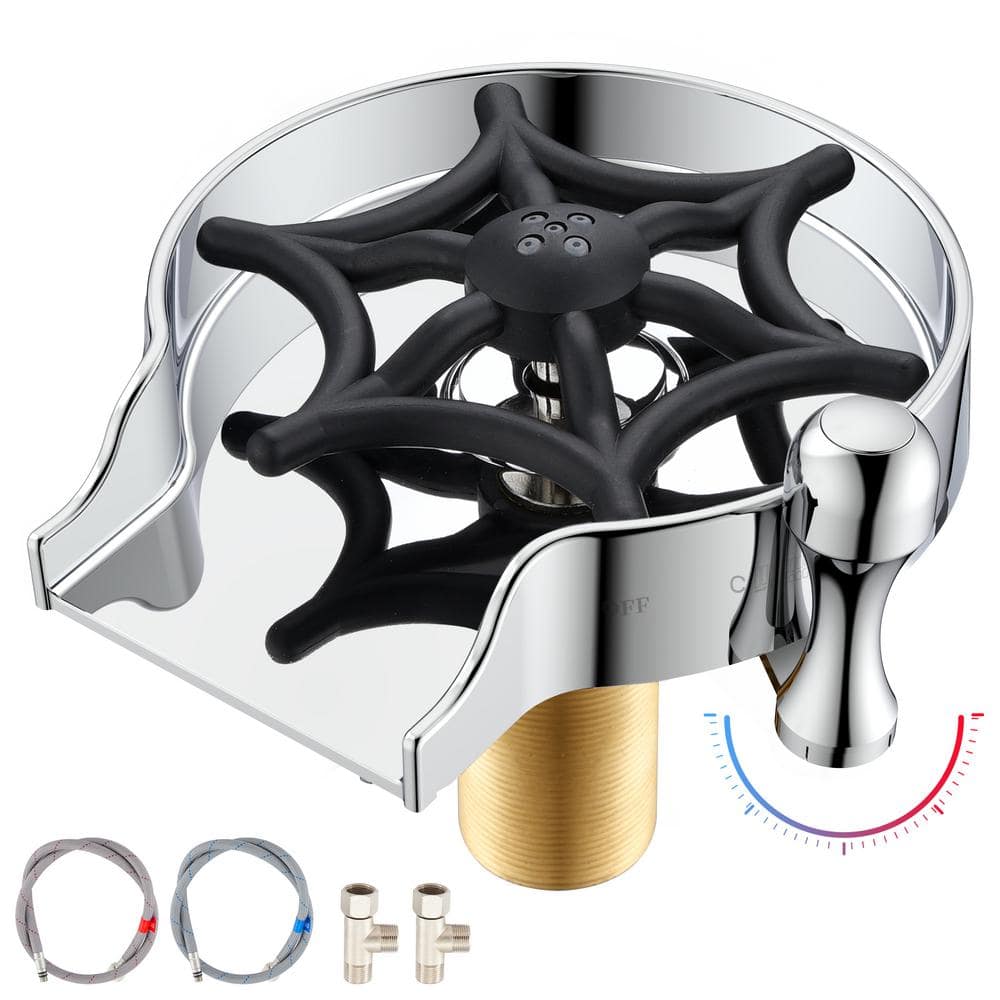 GAGALIFE 5 in. Plastic Hot and Cold Glass Rinser Cup Washer for Kitchen