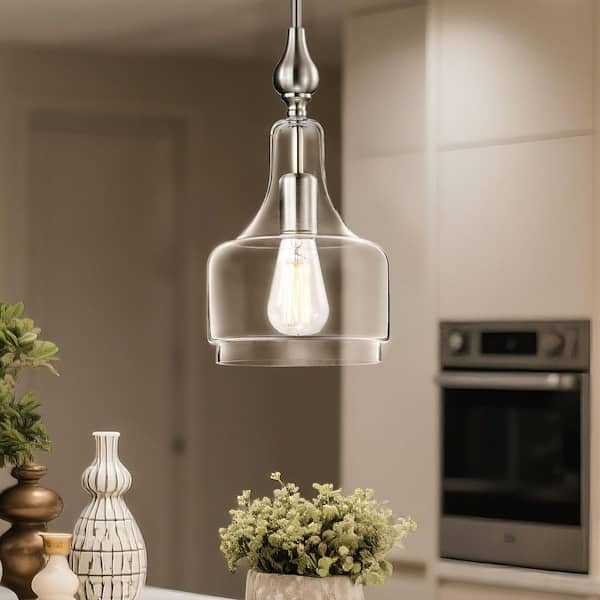 Edvivi Mora 1-Light Brushed Nickel Modern Mini Pendant with