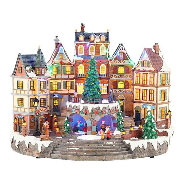 Home Accents Holiday 12.5 in. Animated Holiday Downtown