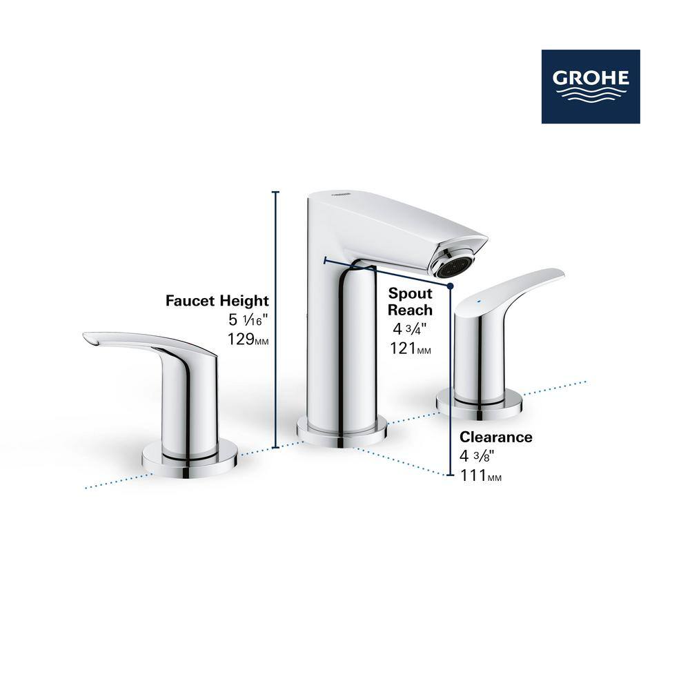 Eurosmart Brushed Nickel 8" Widespread 2-Handle Bathroom Faucet