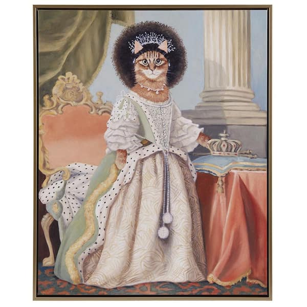 Miscool Anky 1-Piece Framed Art Print 16.5 in. x 20.5 in. Kitty Queen Charlotte Framed Canvas Wall Art