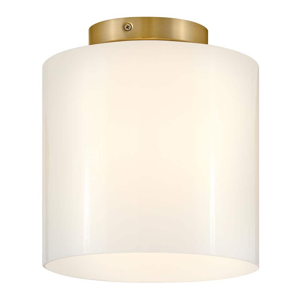 Pippa Lacquered Brass and Opal Glass Flush Mount Light