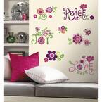 5 in. x 11.5 in. Love, Joy, Peace Peel and Stick Wall Decal