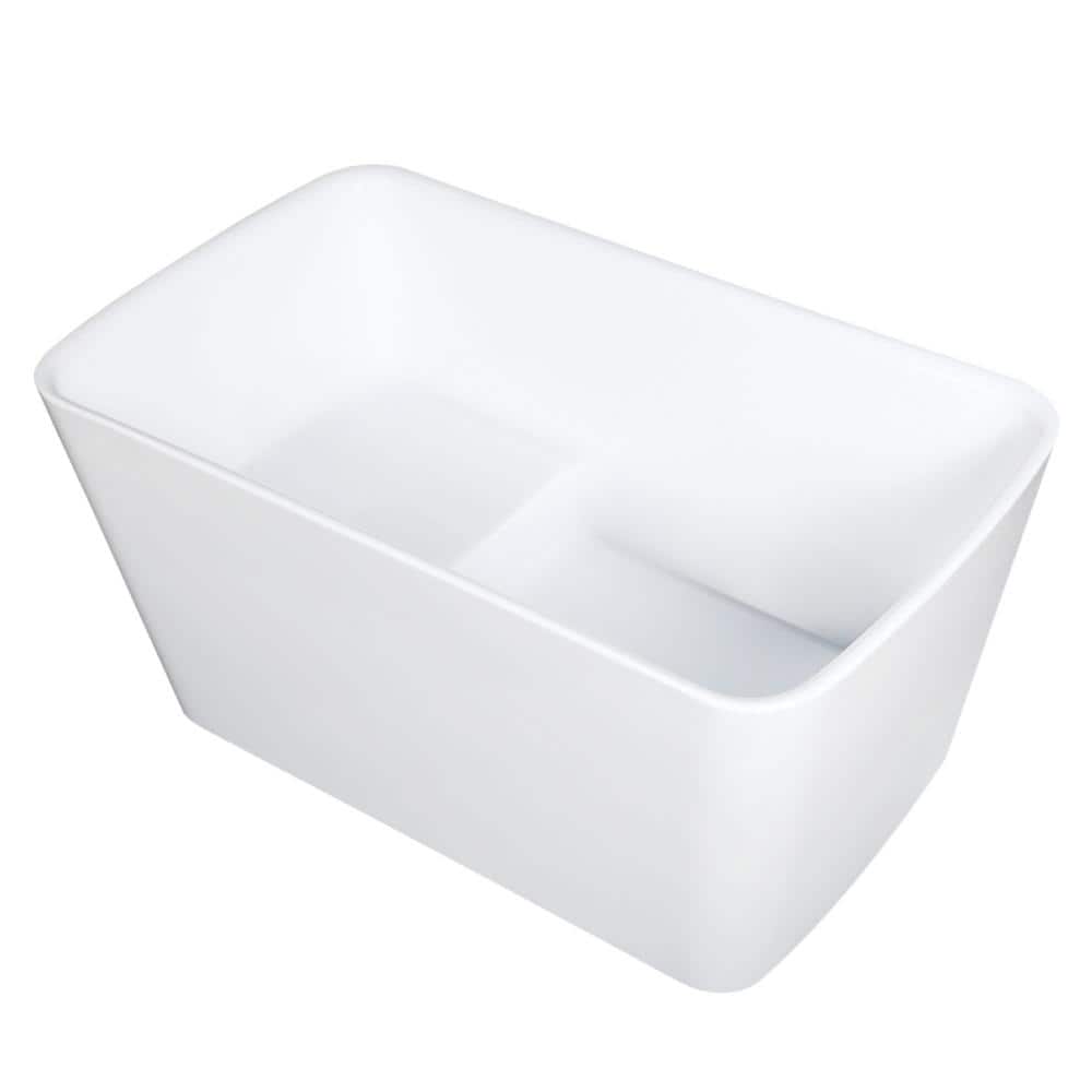 Aqua Eden 55 in. x 32 in. Acrylic Freestanding Soaking Bathtub in Glossy White with Drain and Integrated Seat price history on PriceWatchPro