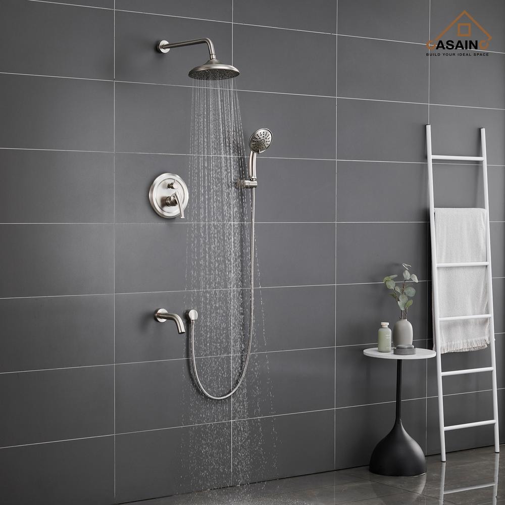 Brushed Nickel Multi-Head Wall Mounted Shower System