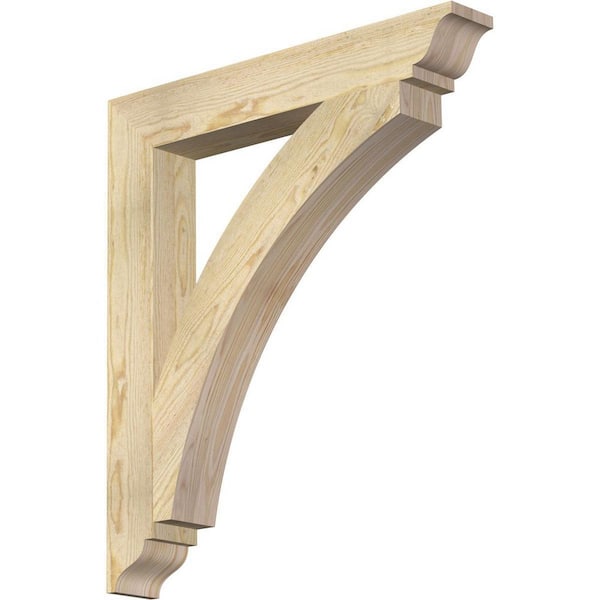 Ekena Millwork 4 in. x 32 in. x 28 in. Douglas Fir Thorton Traditional Rough Sawn Bracket