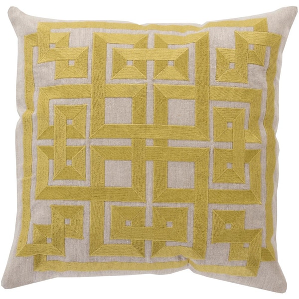 Livabliss Chieti Lime Geometric Polyester 20 in. x 20 in. Throw Pillow