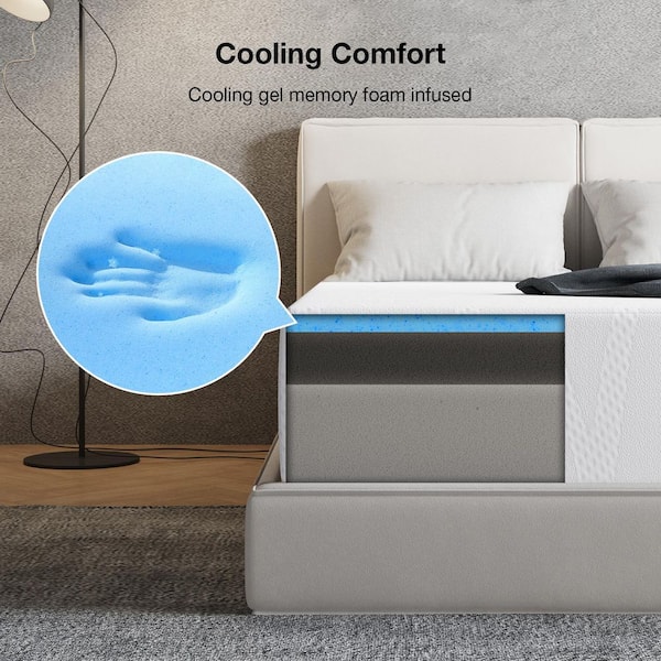 Comfortable King Medium 12 in. Gel Memory Foam Mattress, Double-sided Available