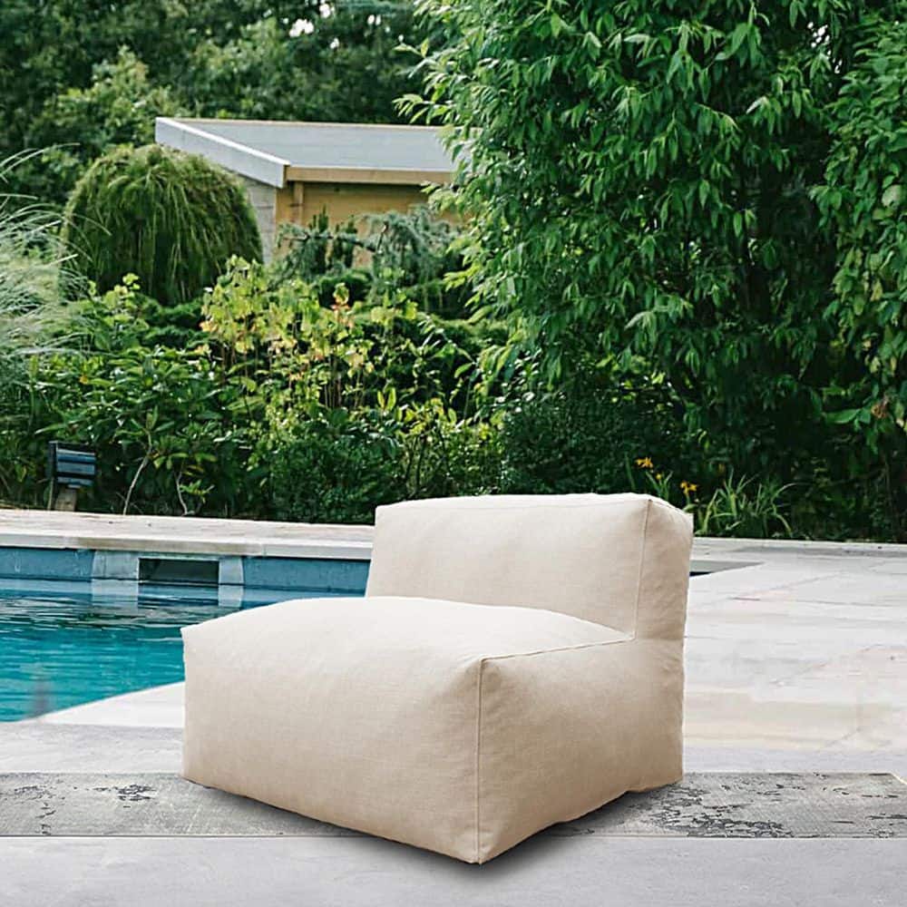 Outdoor Plastic Patio Lounge Chairs Bean Bag Chair with Beige Cushion price history on PriceWatchPro