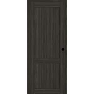 2 Panel Shaker 30 in. x 80 in. Left Hand Active Gray Oak Wood Solid Core DIY-Friendly Single Prehung Interior Door