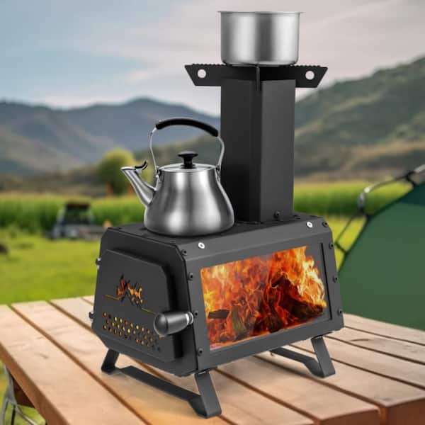 NJ Comfort Portable Wood Burning Stove Grill Camping BBQ Tent - View #13