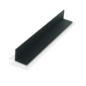 1 in. D x 1 in. W x 48 in. L Black Styrene Plastic 90° Even Leg Angle Moulding 12 Total Lineal Feet (3-Pack)
