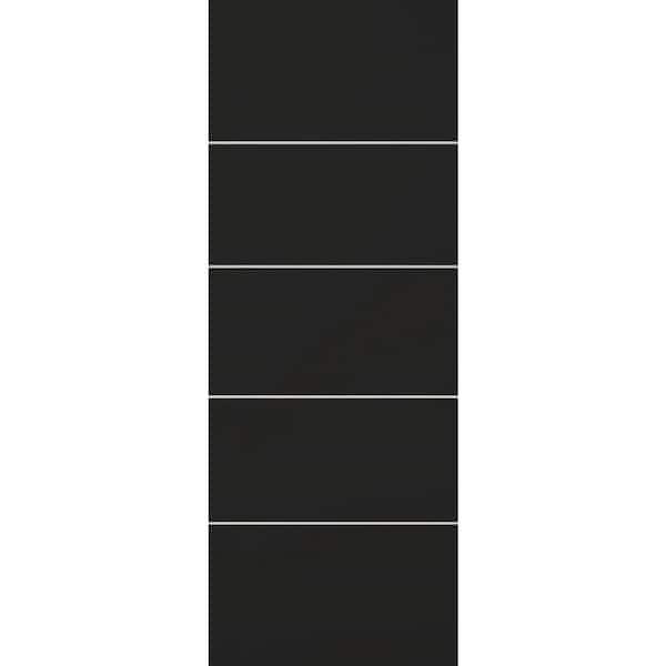 Optima 4H 32 in. x 96 in. No Bore Black Matte Solid Composite Core Wood Interior Door Slab