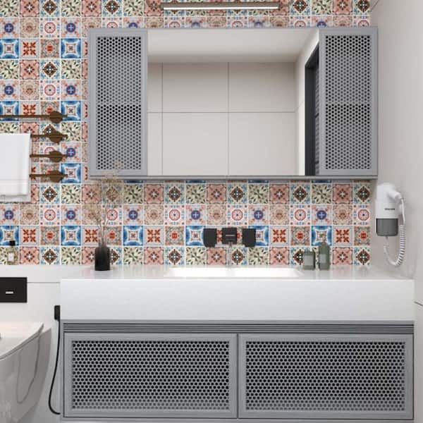 11.8 in. x 11.8 in. Vinyl Peel and Stick Decorative Wall Tiles, Backsplash for Kitchen, Bathroom (19.38 sq. ft.)