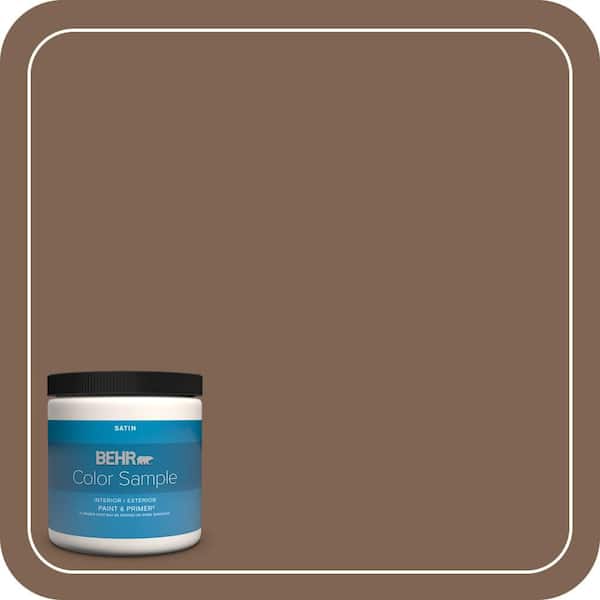 BEHR PREMIUM PLUS 8 oz. #N240-7 Joshua Tree Satin Enamel Interior/Exterior Paint & Primer Color Sample