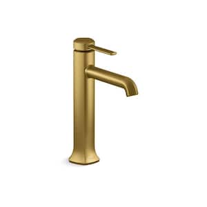 Occasion Single-Handle Single-Hole Bathroom Faucet in Vibrant Brushed Moderne Brass